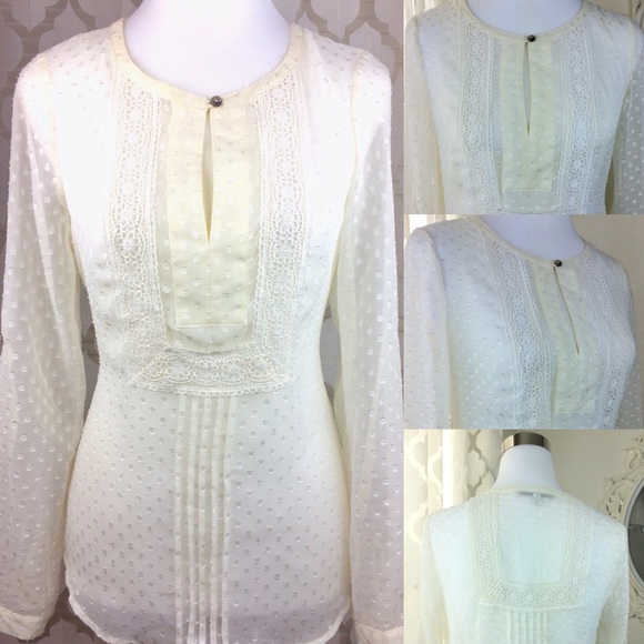 Daniel Rainn Ivory Lace Dotted Pull Over Tunic - Picture 1 of 7